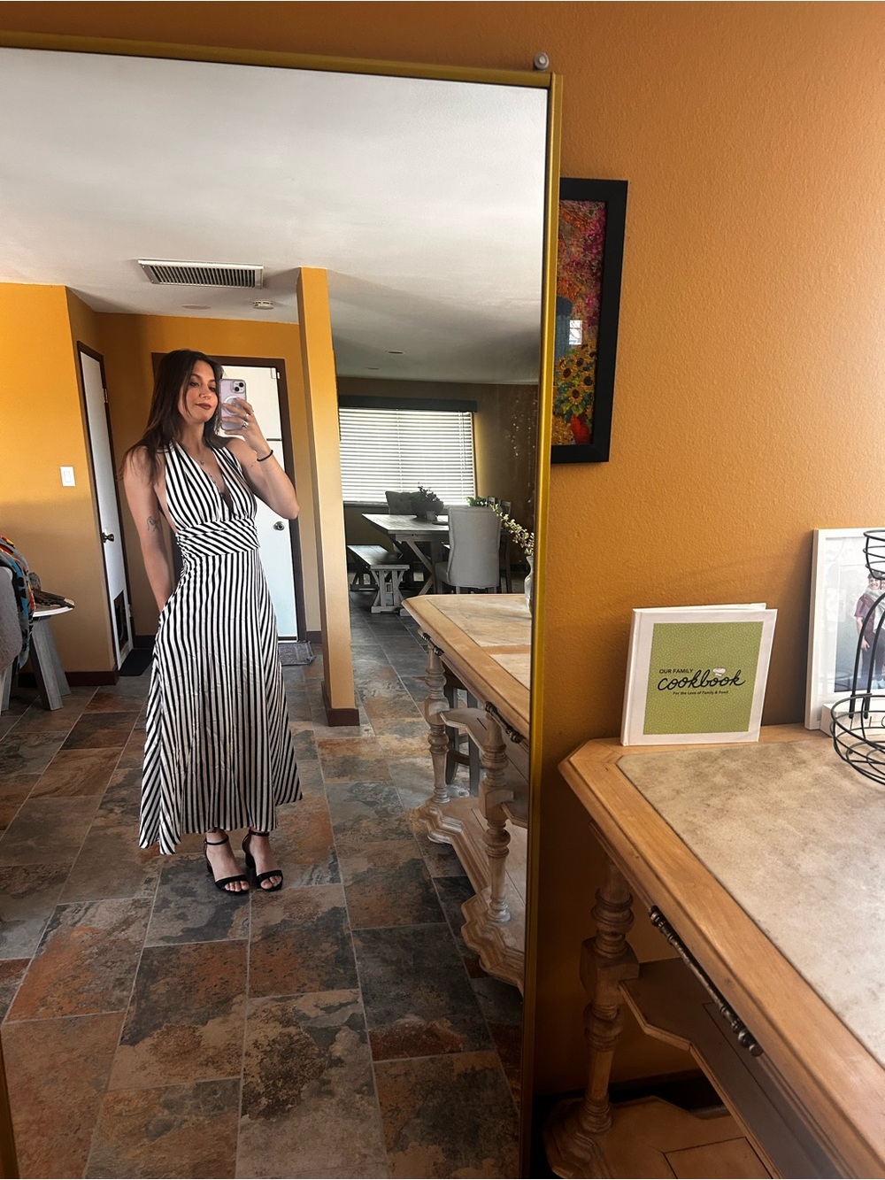 Cummense Striped Halter Midi Dress Size Small